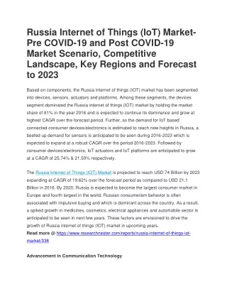 russia internet of things iot market pre covid
