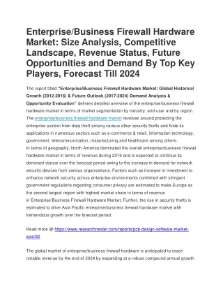 enterprise business firewall hardware market size