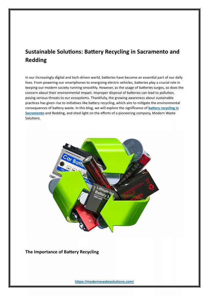 sustainable solutions battery recycling