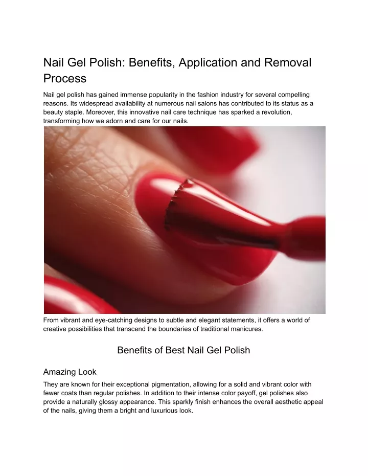 nail gel polish benefits application and removal