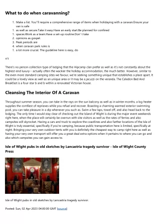 what to do when caravanning