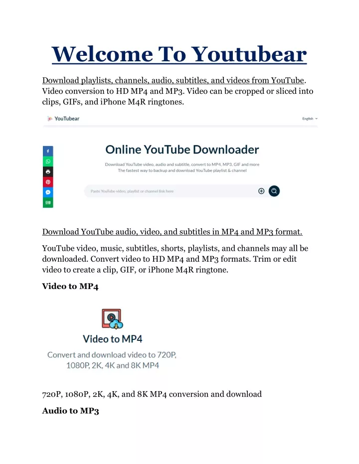 welcome to youtubear