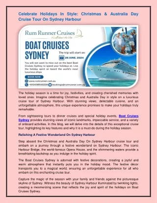 Boat Cruises Sydney