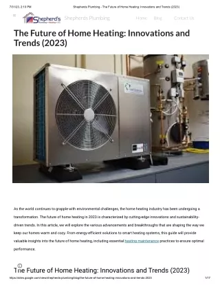 Shepherds Plumbing - The Future of Home Heating_ Innovations and Trends (2023)