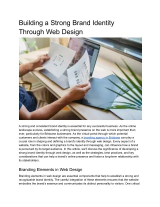 Building a Strong Brand Identity Through Web Design