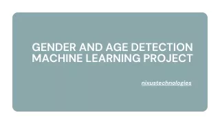 gender and age detection machine learning project