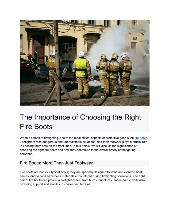 the importance of choosing the right fire boots