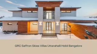 GRC Saffron Skies Villas Uttarahalli Hobli Bangalore - PDF