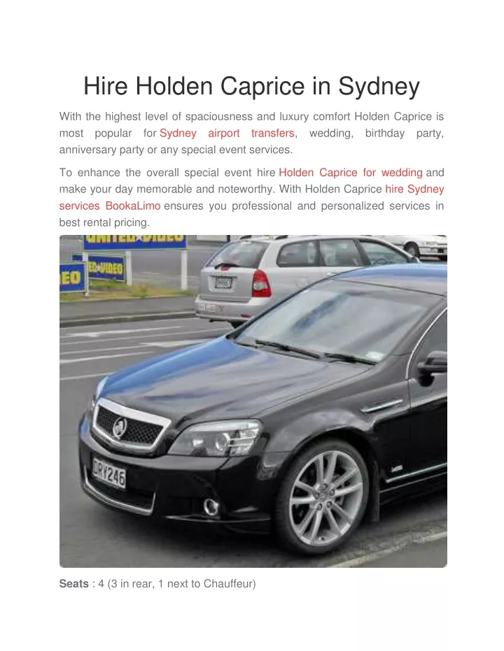 hire holden caprice in sydney