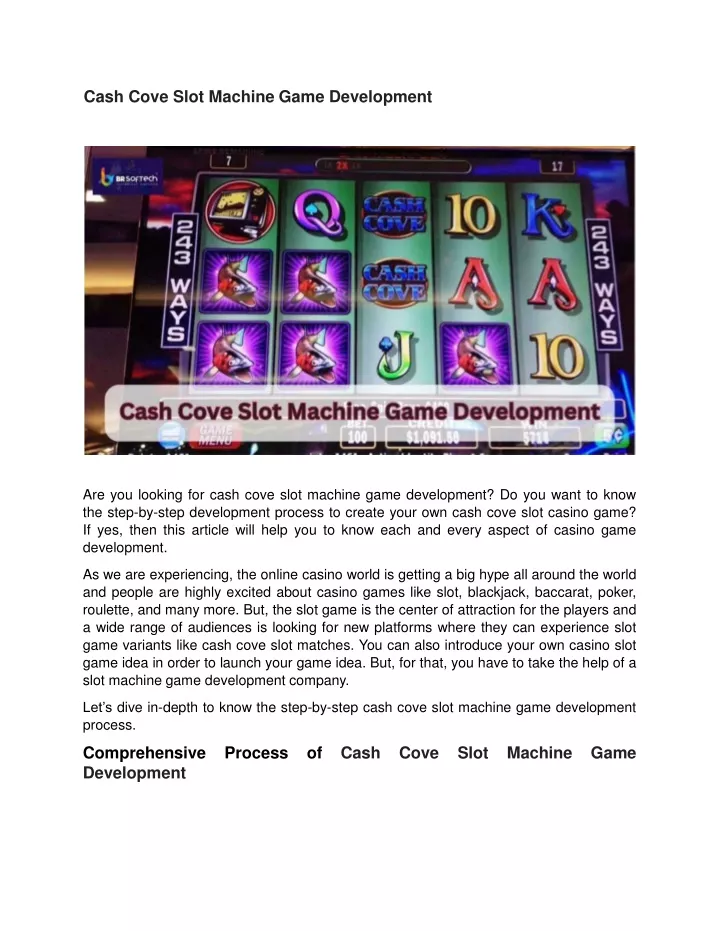 cash cove slot machine game development