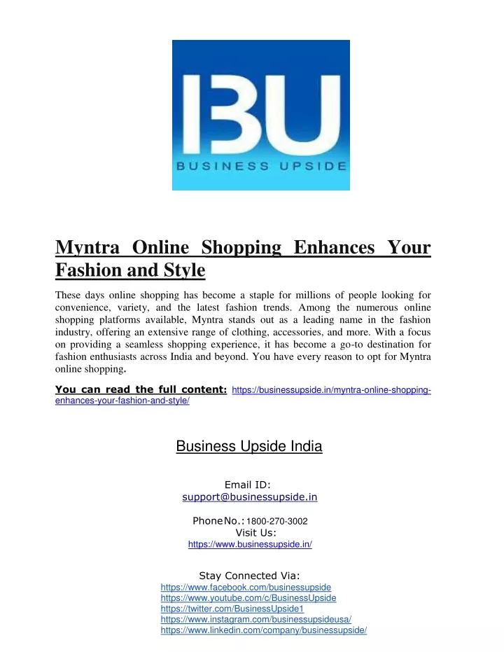 myntra online shopping enhances your fashion