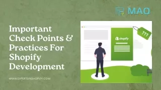 Important Checkpoints And Best Practices For The Shopify Development