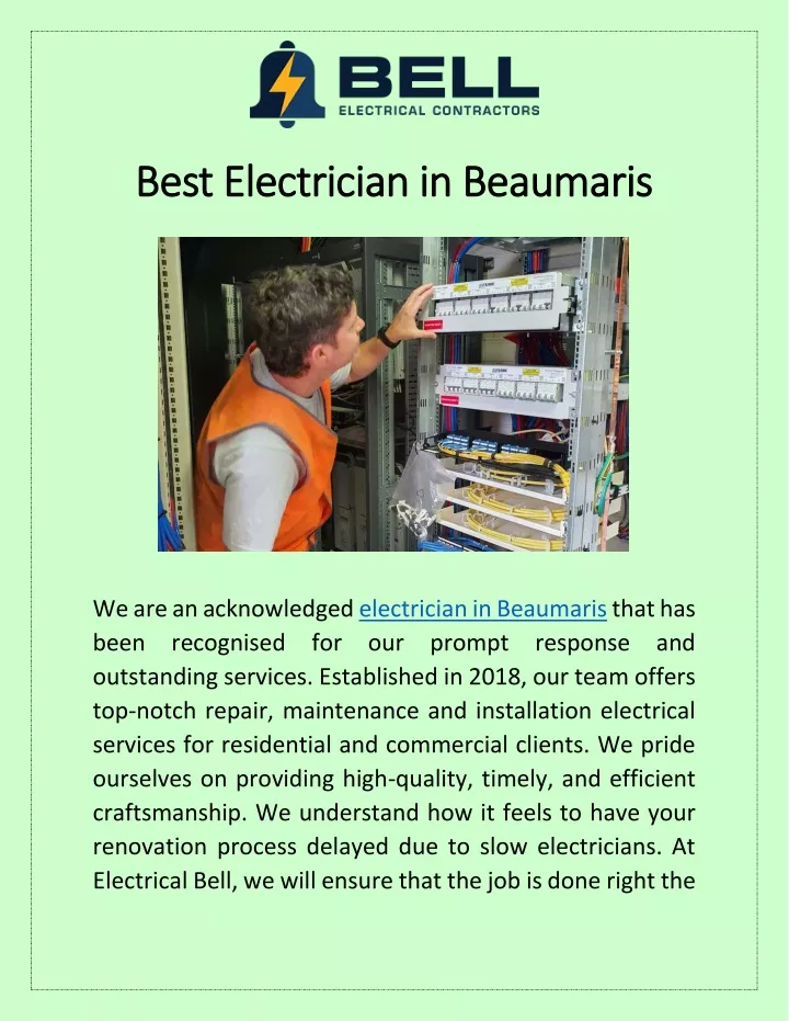 best electrician in beaumaris best electrician