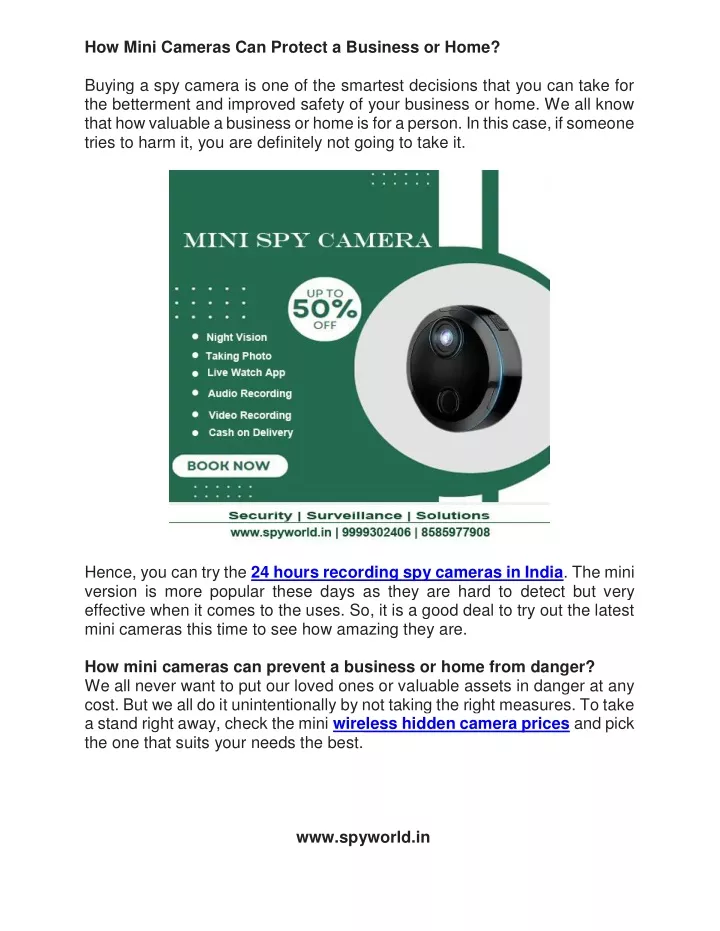 how mini cameras can protect a business or home