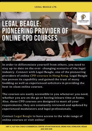 Legal Beagle: Pioneering Provider of Online CPD Courses