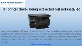 HP printer driver being extracted but not installed