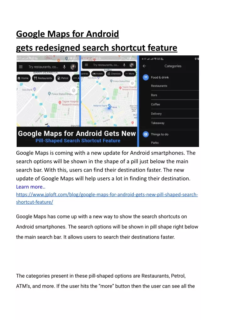 google maps for android gets redesigned search