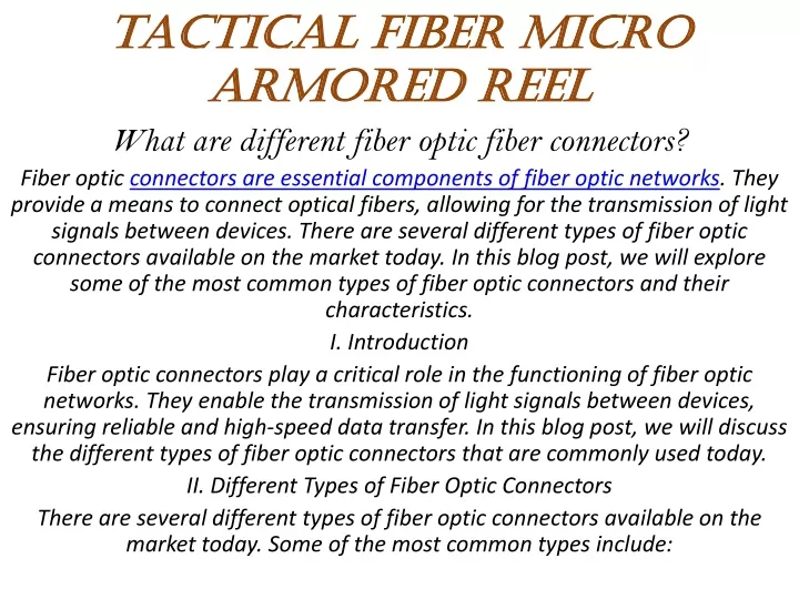 tactical fiber micro armored reel