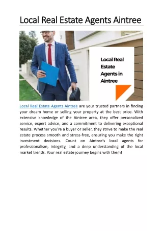 Local Real Estate Agents Aintree