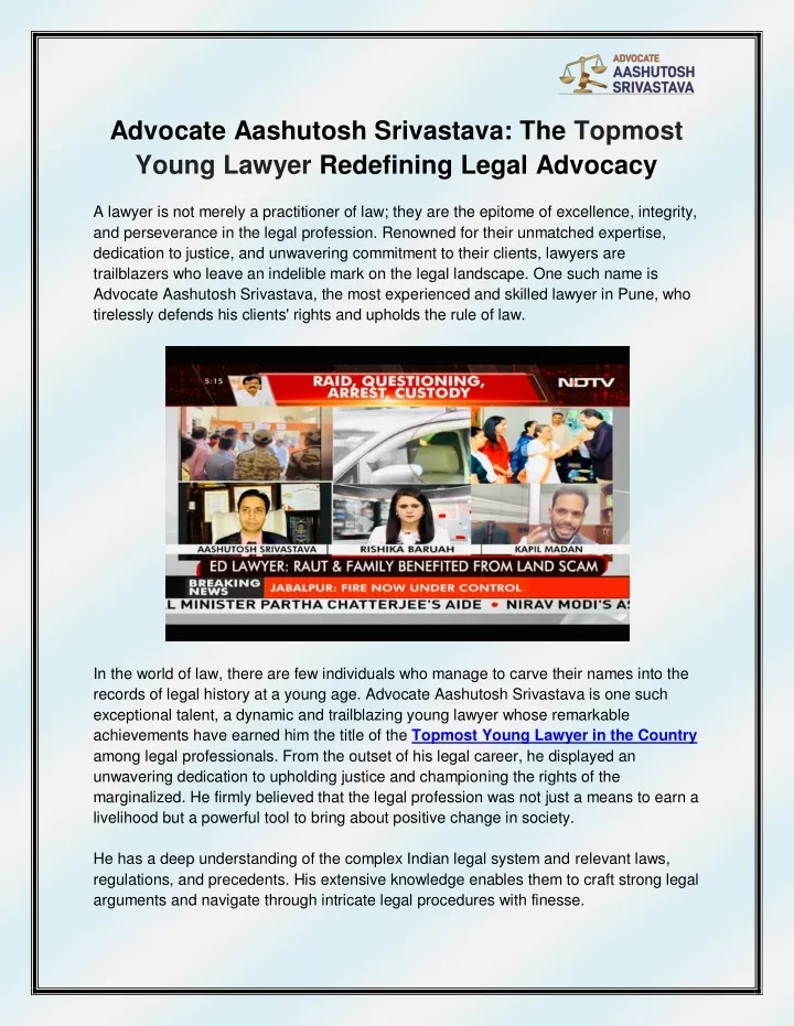 advocate aashutosh srivastava the topmost young