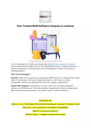 Unlocking Success: MLM Software Company in Lucknow