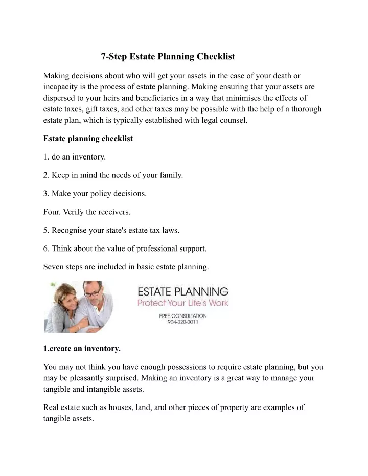 7 step estate planning checklist