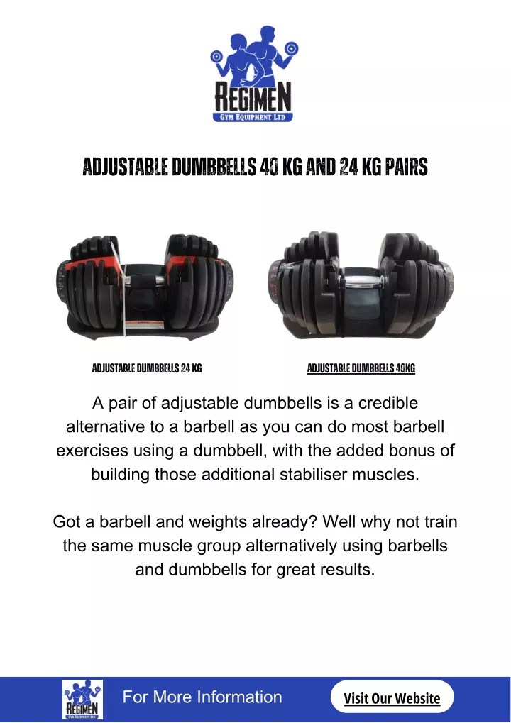 adjustable dumbbells 40 kg and 24 kg pairs