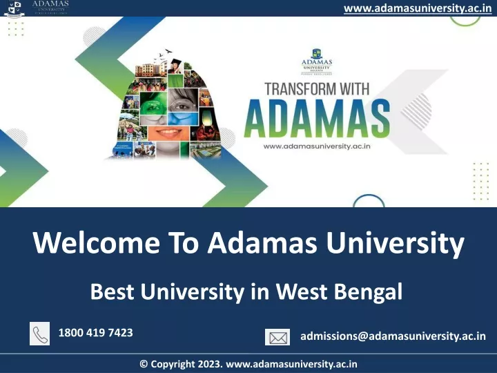 www adamasuniversity ac in