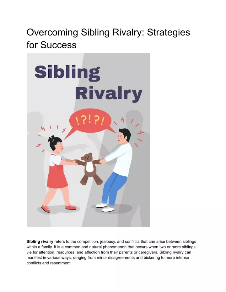 overcoming sibling rivalry strategies for success