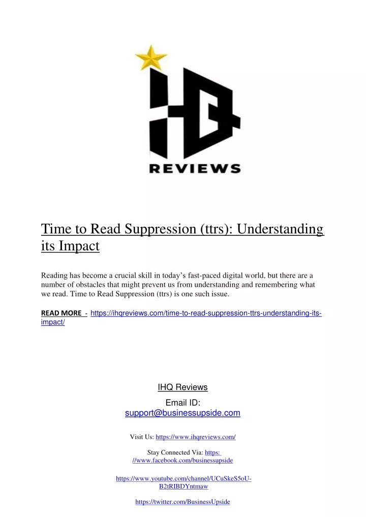 time to read suppression ttrs understanding