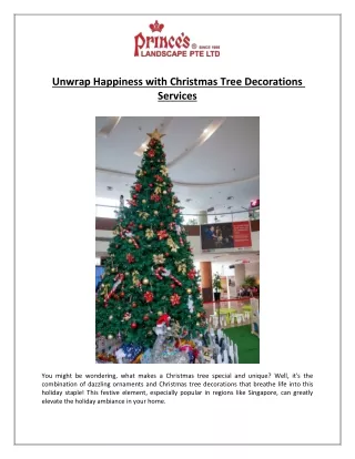 Unwrap Happiness with Christmas Tree Decorations Services