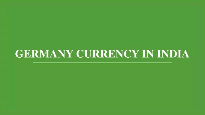 germany currency in india