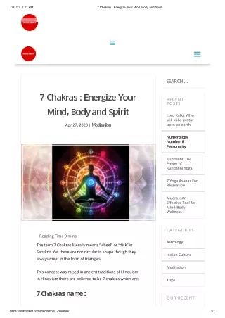 7 Chakras  Energize Your Mind, Body and Spirit