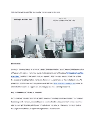 title writing a business plan in australia your