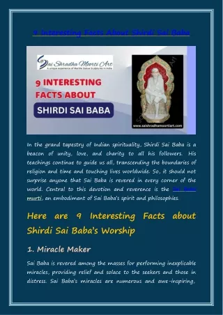 9 Interesting Facts about Shirdi Sai Baba