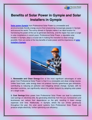 Solar power Gympie