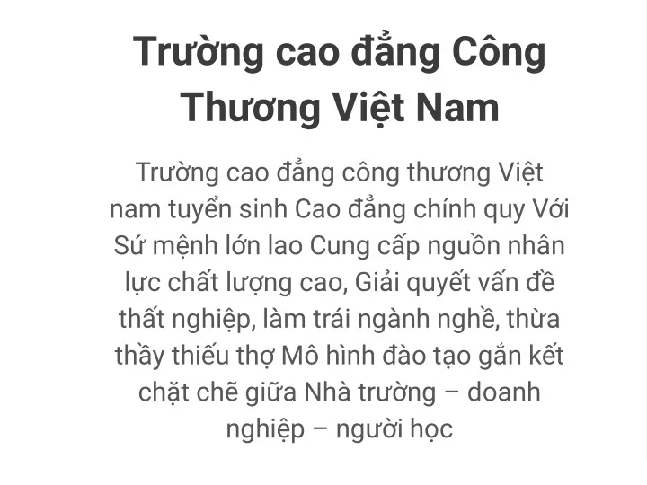 PPT - Trường Cao đẳng Công Thương Việt Nam PowerPoint Presentation - ID ...