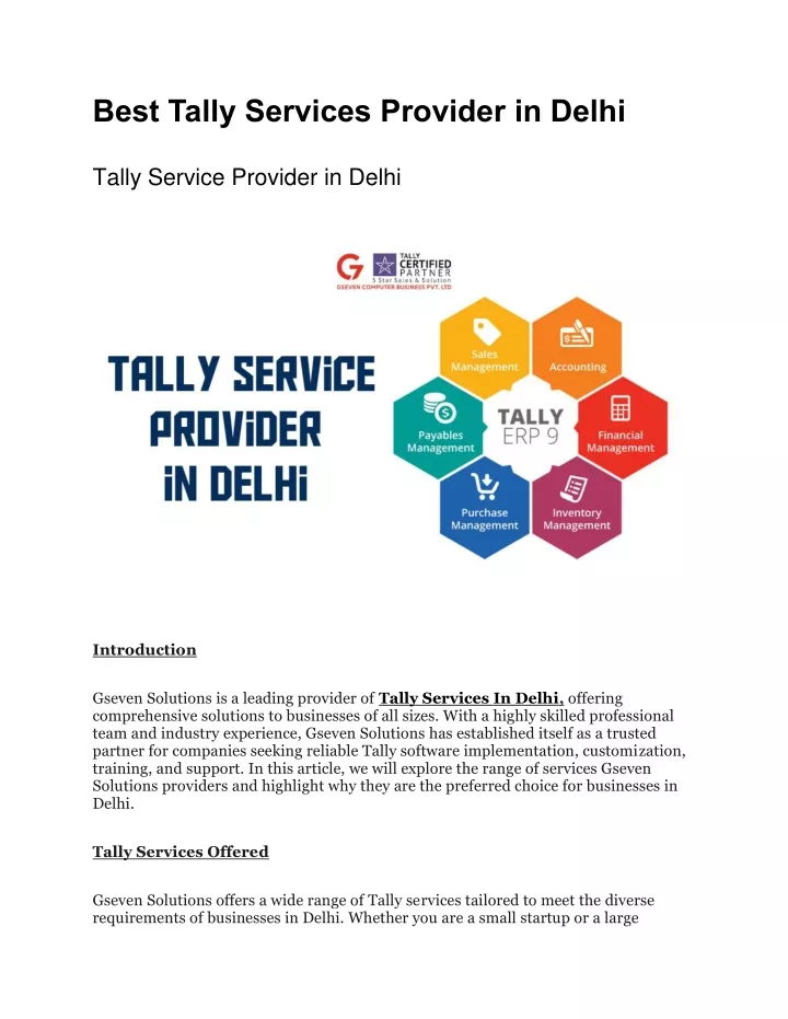 best tally services provider in delhi tally