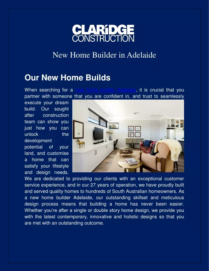 new home builder in adelaide