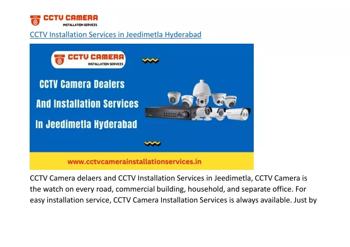 cctv installation services in jeedimetla hyderabad