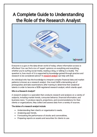 A Complete Guide to Understanding the Role of the Research Analyst