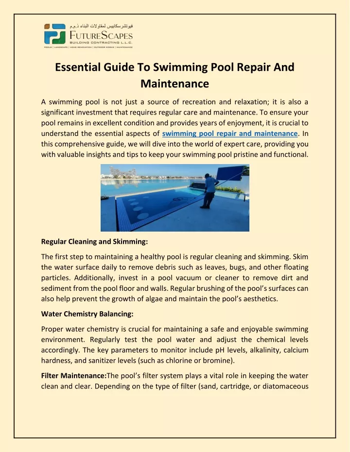 essential guide to swimming pool repair