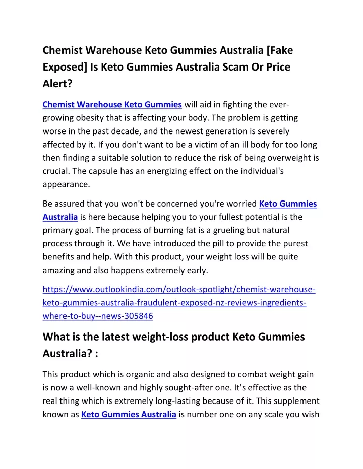 chemist warehouse keto gummies australia fake