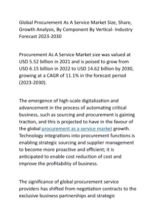 global procurement as a service market size share
