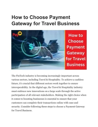 How to Choose Payment Gateway for Travel Business