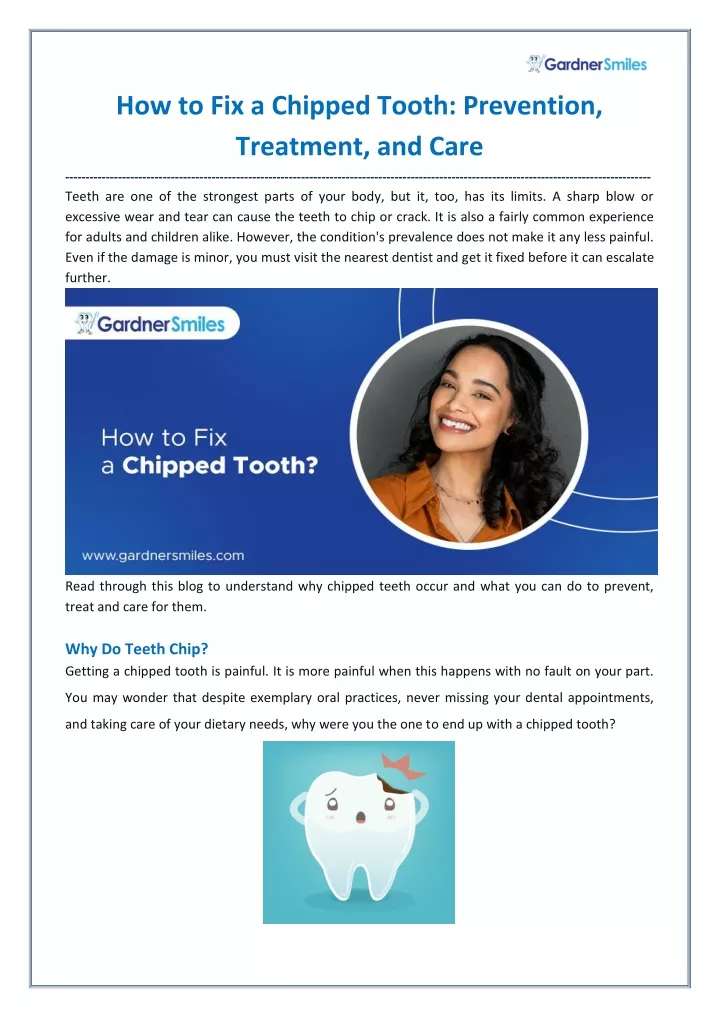 PPT - How to Fix a Chipped Tooth: Prevention, Treatment, and Care ...