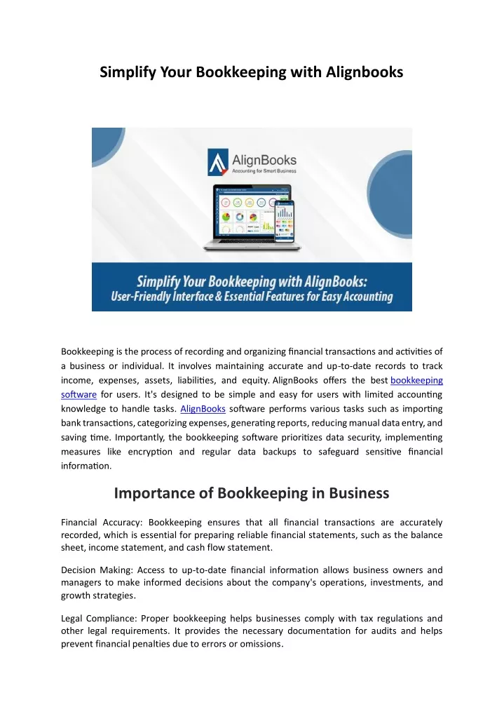 simplify your bookkeeping with alignbooks