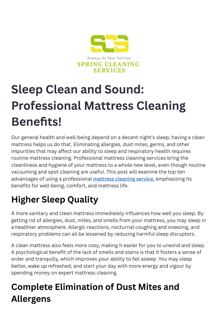 sleep clean and sound professional mattress