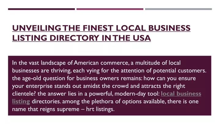 unveiling the finest local business listing directory in the usa