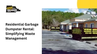 Get Affordable Residential Garbage Dumpster Rental